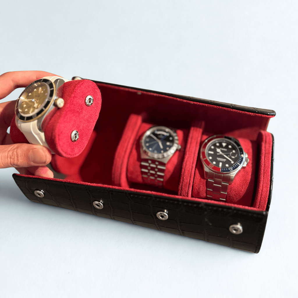 Rotary & Crown Crocodile Watch Roll