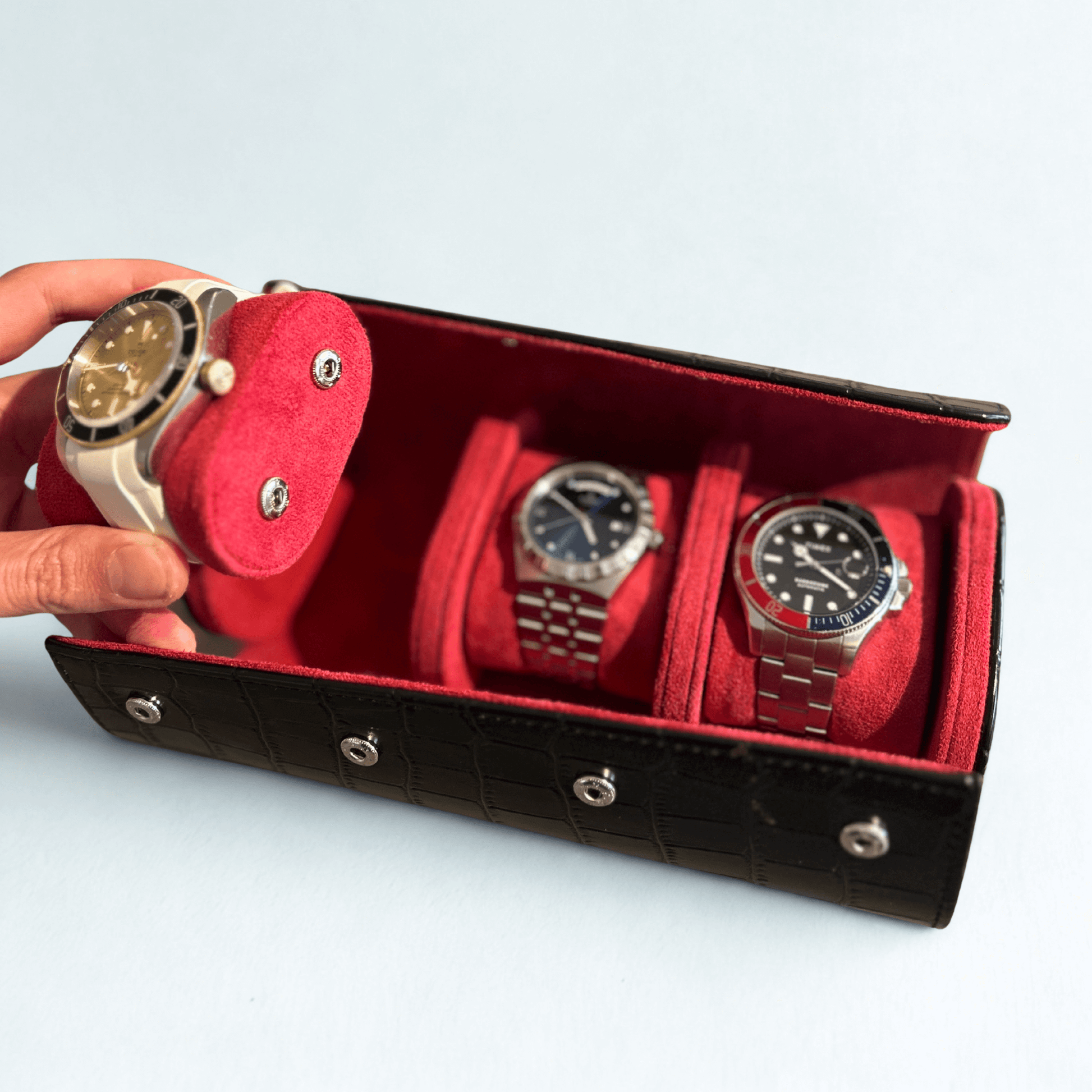 Rotary & Crown Crocodile Watch Roll