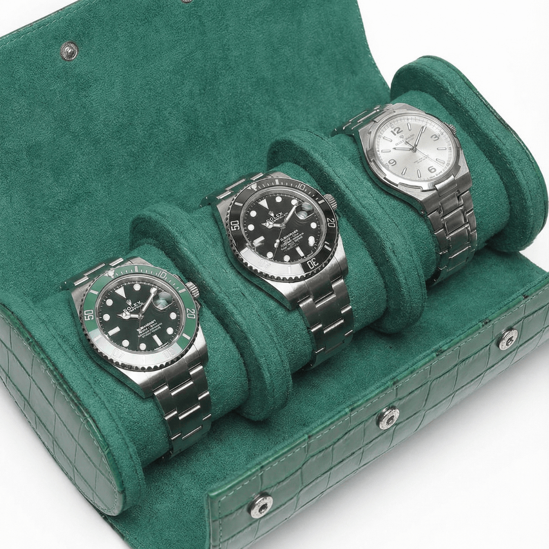 Rotary & Crown Crocodile Watch Roll