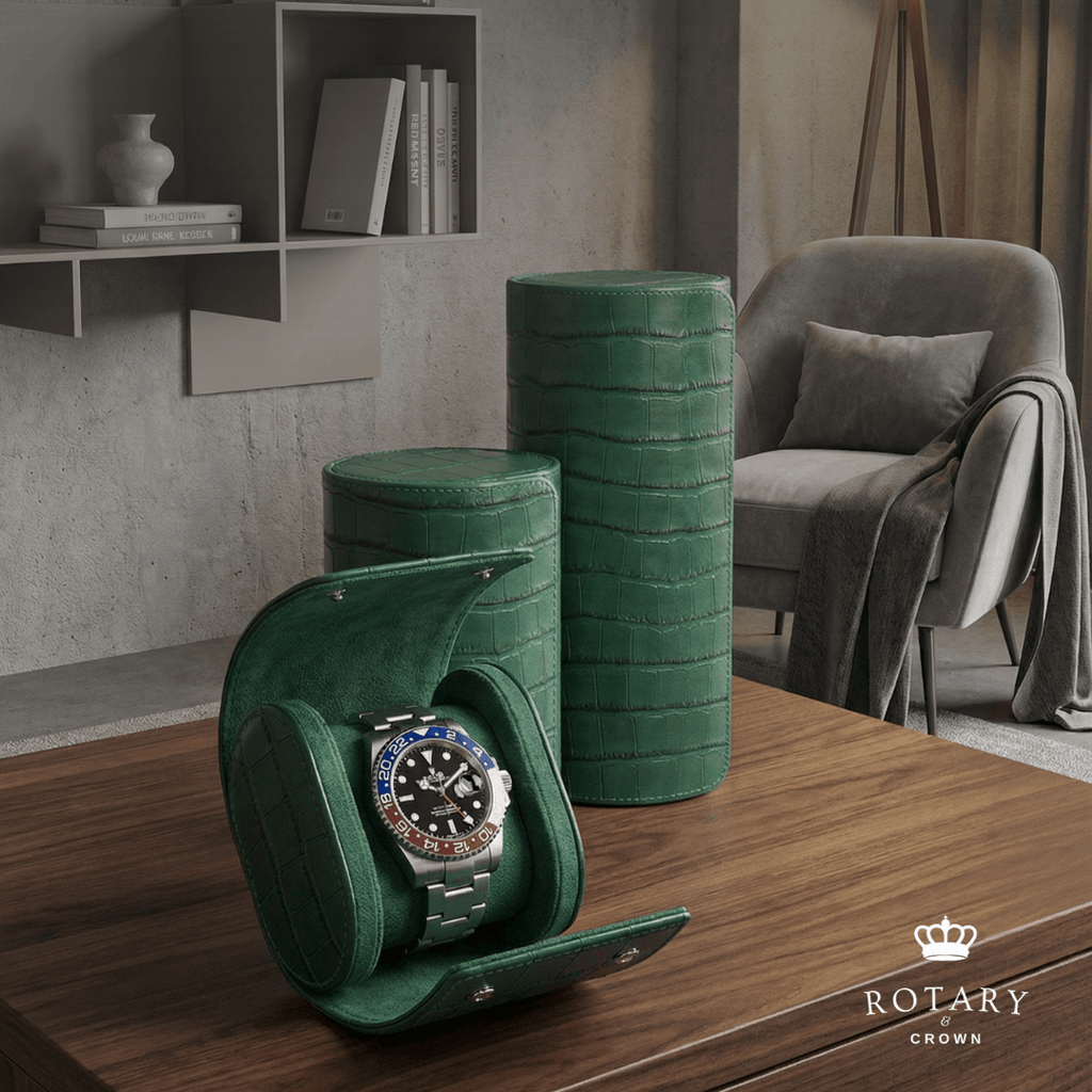 Rotary & Crown Crocodile Watch Roll