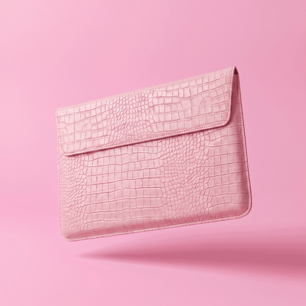 R&C Croc-Embossed Leather Laptop Sleeve