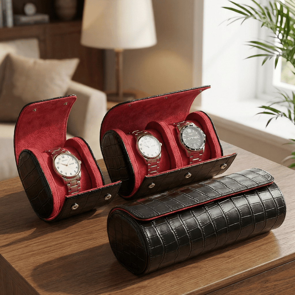 Rotary & Crown Crocodile Watch Roll