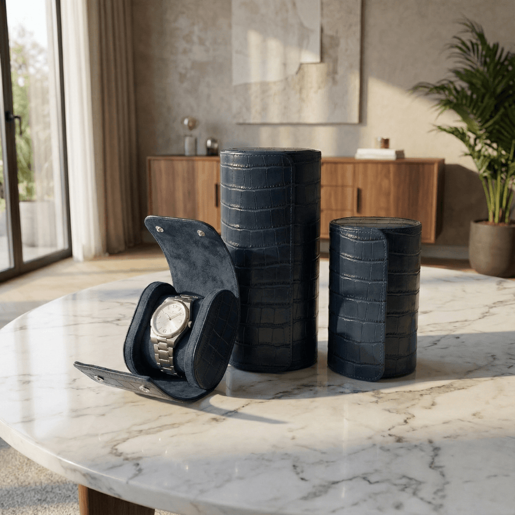 Rotary & Crown Crocodile Watch Roll